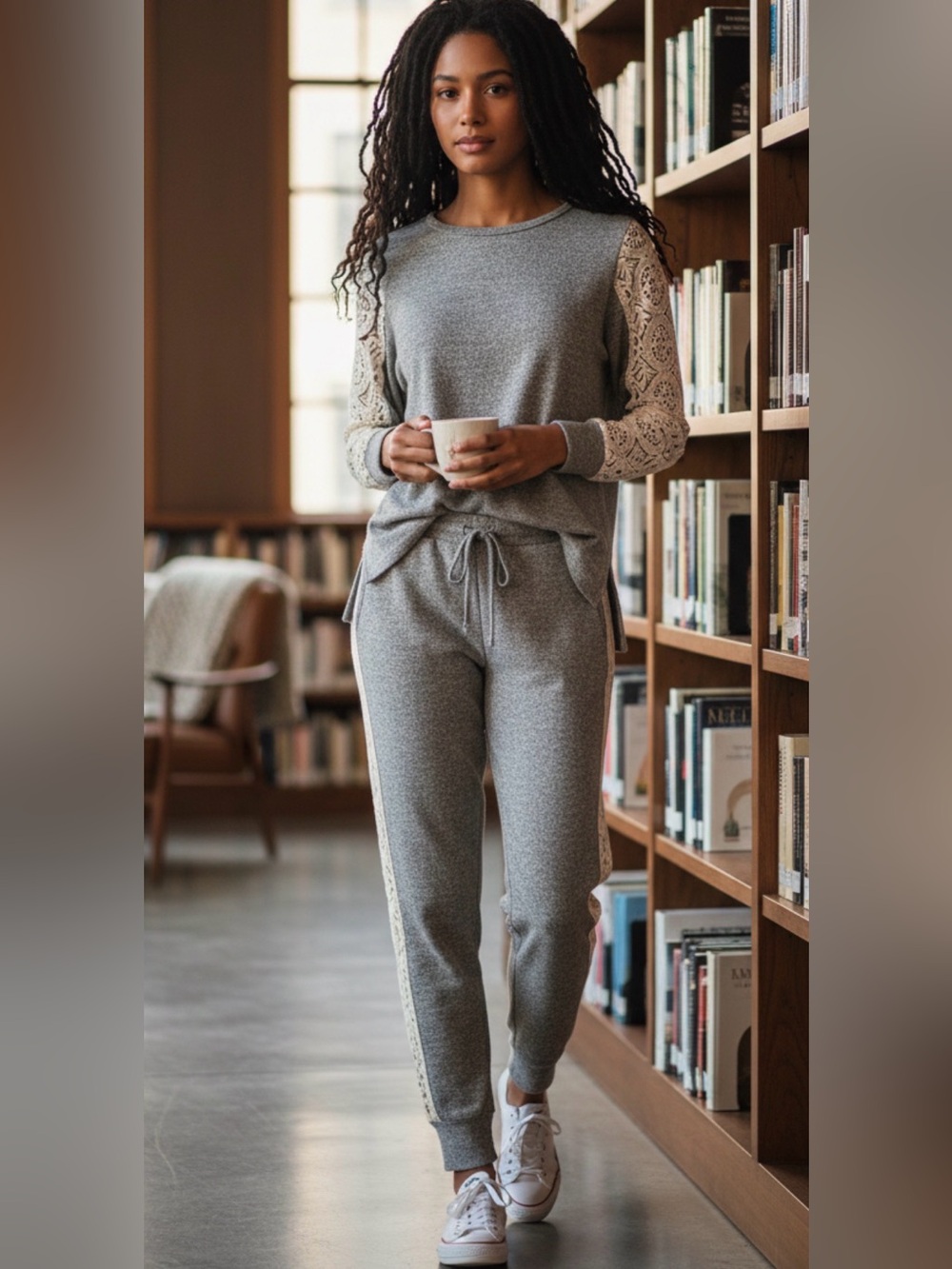 Flora Nikrooz Heather Gray Loungewear set small
